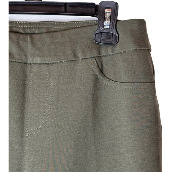 Soft Surroundings Pants Womens XS Olive Green Knit Stretch Tapered Leg Pull On - Picture 6 of 9